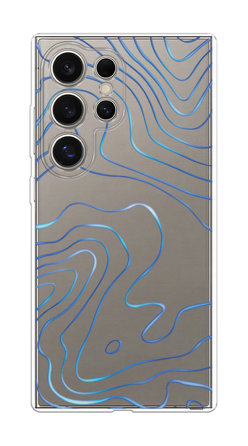 

Чехол на Samsung Galaxy S25 Ultra "Blue lines", Прозрачный;синий, 2110550-1