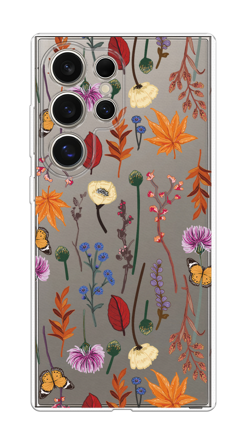 

Чехол на Samsung Galaxy S25 Ultra "Orange Purple flowers", Оранжевый;красный;розовый;желтый;прозрачный, 2110550-1