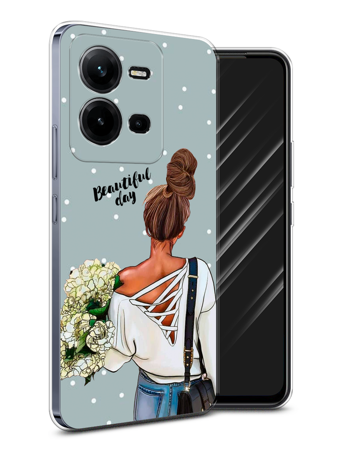 

Чехол Awog на Vivo V25e / Виво V25e "Beautiful day", Голубой;коричневый;бежевый, ok