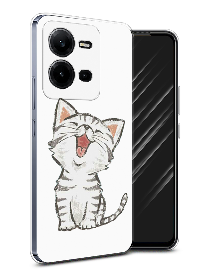 

Чехол Awog на Vivo V25e / Виво V25e "Котенок рисованный", Серый;белый, ok