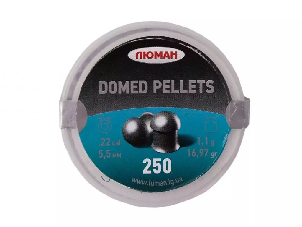

Пули пневматические Люман Domed Pellets 5,5 мм 1,1 грамма (250 шт.), Серый