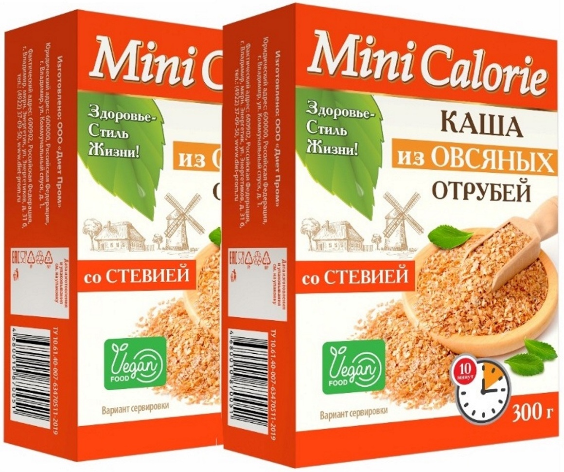 

2 шт Каша из овсяных отрубей со стевией Mini Calorie 300 г