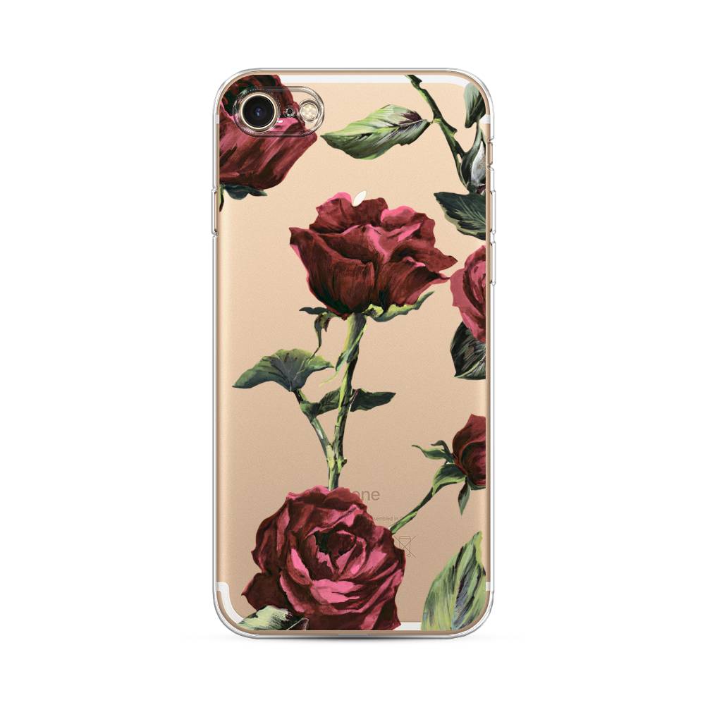 

Чехол Awog на Apple iPhone 8 / Айфон 8 "Бордовые розы фон", Красный, 10850-8