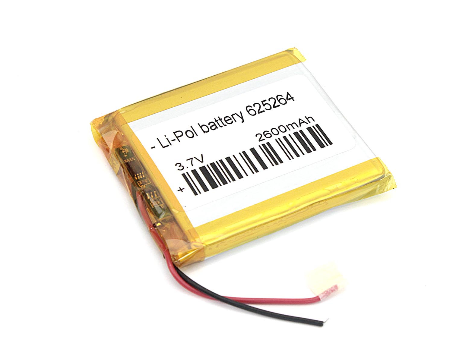 

Аккумуляторная батарея OEM Li-Pol 6.2*52*64мм 2pin 3.7V/2600mAh