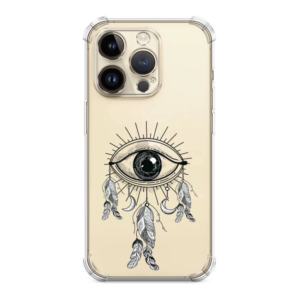 

Чехол Awog на Apple iPhone 14 Pro Max / Айфон 14 Про Макс "Всевидящее око-ловец снов", Серый, 15051-1
