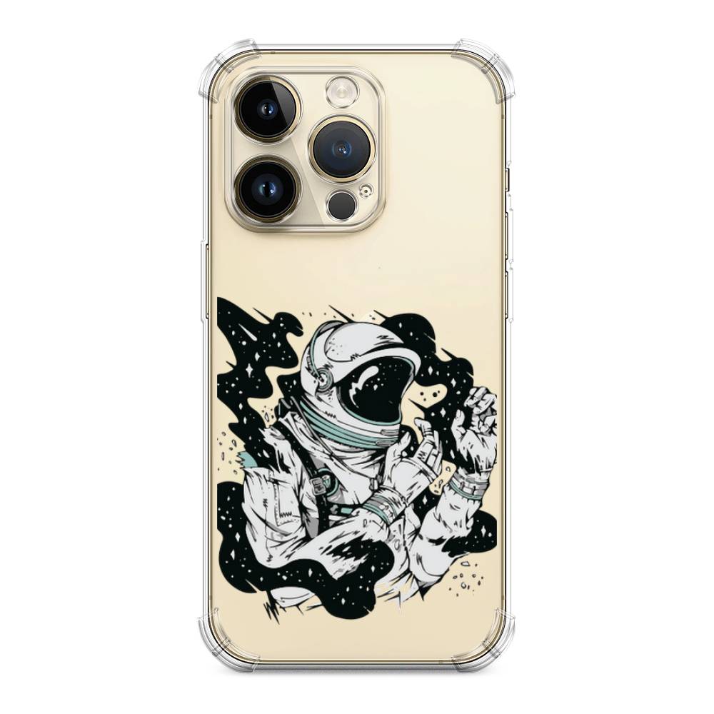 

Чехол Awog на Apple iPhone 14 Pro Max / Айфон 14 Про Макс "Космонавт арт", Черный;белый;прозрачный, 15051-1