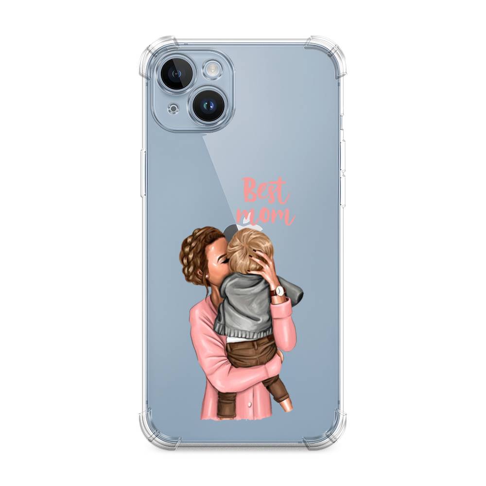 

Чехол Awog на Apple iPhone 14 / Айфон 14 "Мама с малышом", Розовый;коричневый;бежевый, 15151-1