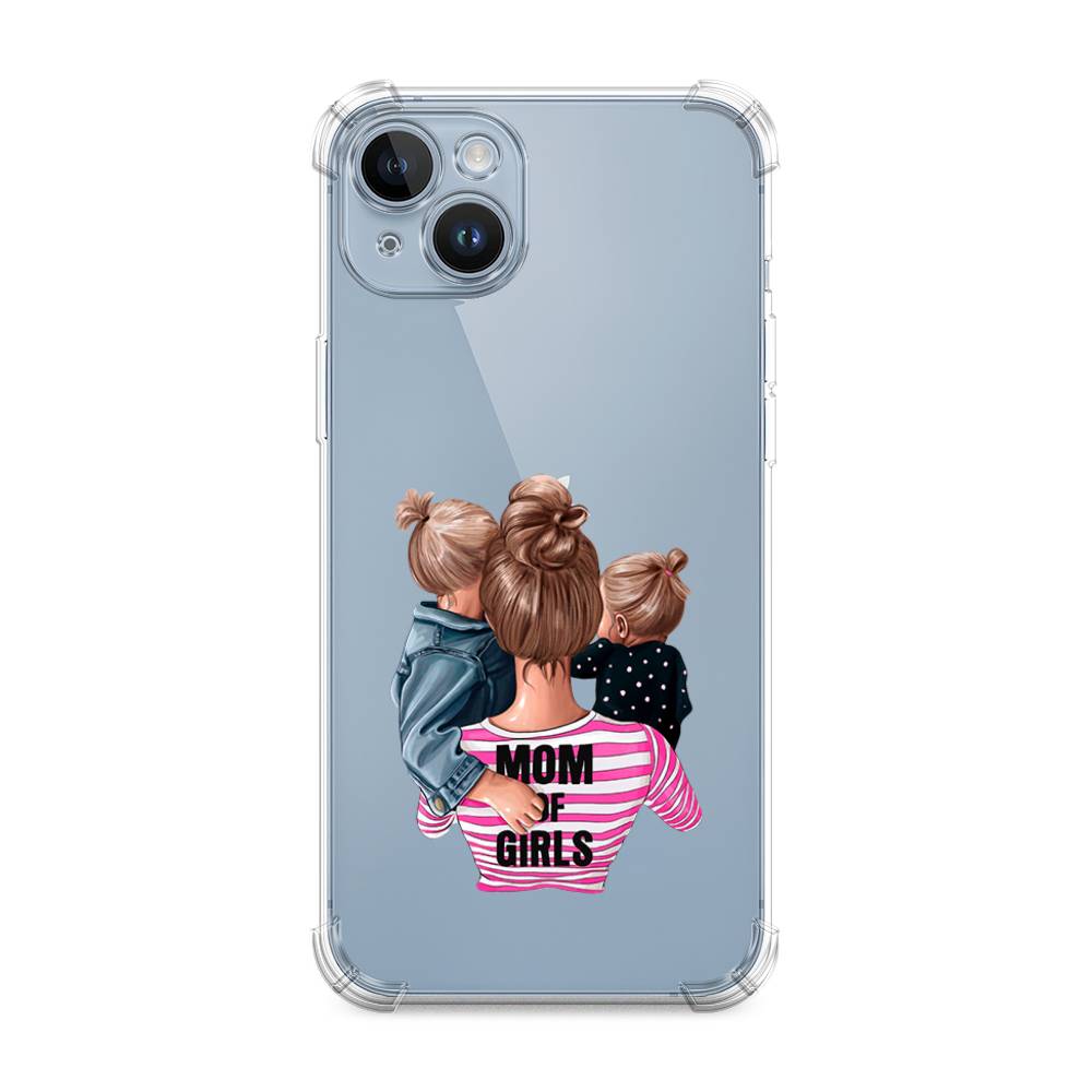 

Чехол Awog на Apple iPhone 14 / Айфон 14 "Mom of Girls", Синий;розовый;черный, 15151-1