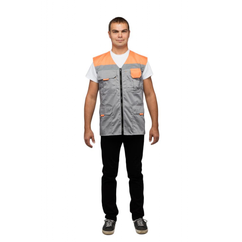 

Жилет рабочий л30-ЖЛ серый/оранжевый (р.48-50) р.182-188, л30-ЖЛ
