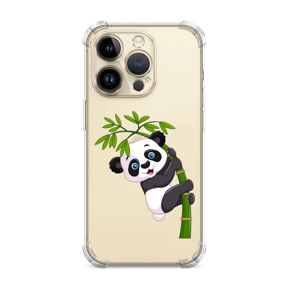 

Чехол Awog на Apple iPhone 14 Pro / Айфон 14 Про "Панда на бамбуке", Белый;черный;зеленый, 15251-1