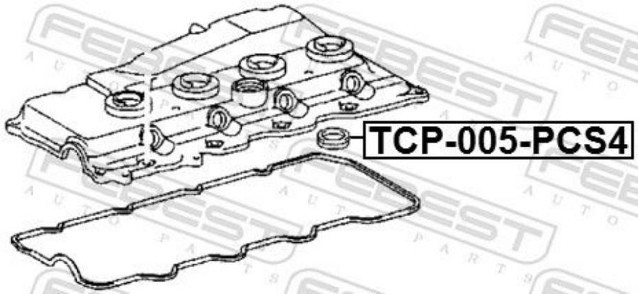 

FEBEST TCP005PCS4 Кольцо уплотнительное свечного колодца комплект pcs 4