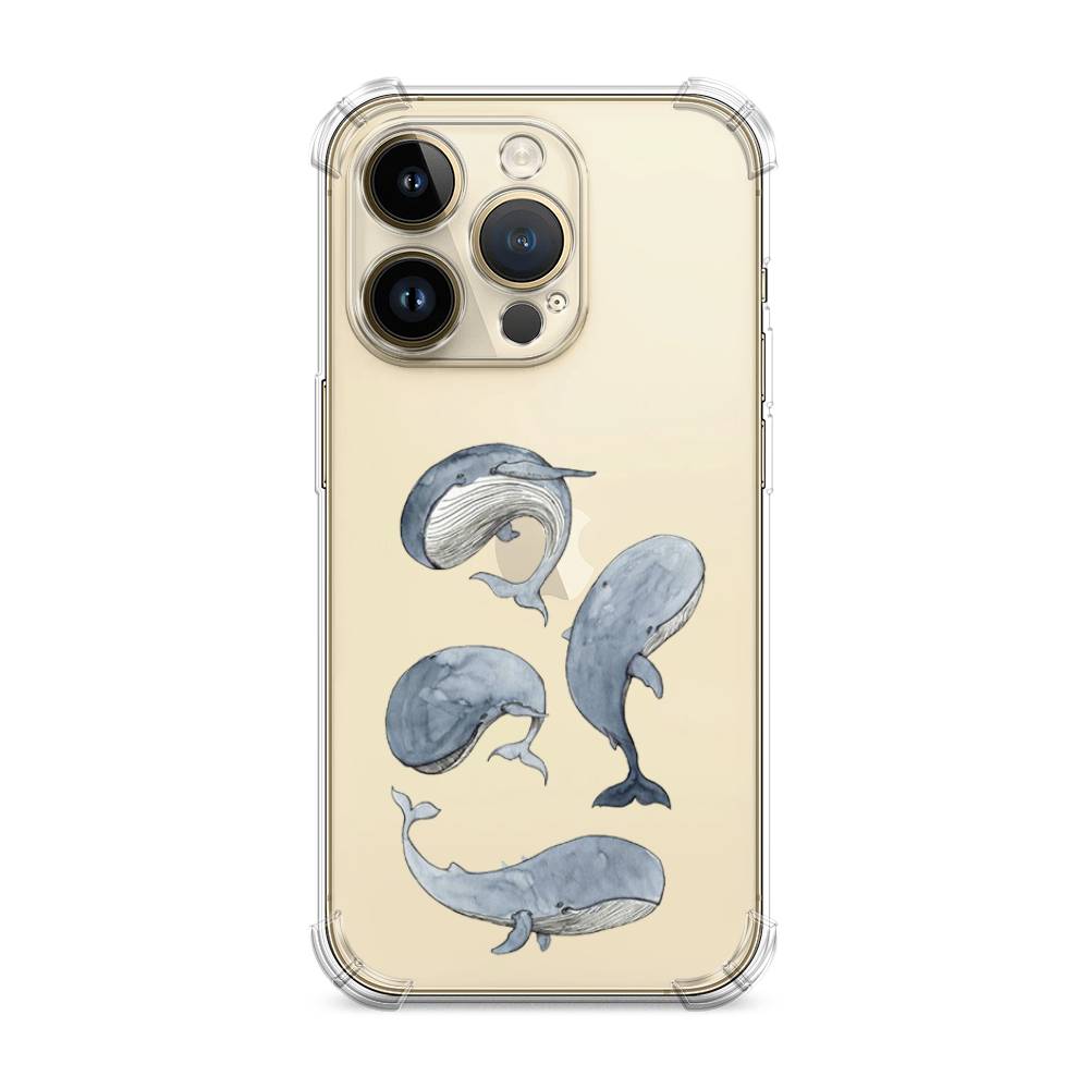 

Чехол Awog на Apple iPhone 14 Pro / Айфон 14 Про "Киты", Белый;прозрачный;голубой, 15251-1