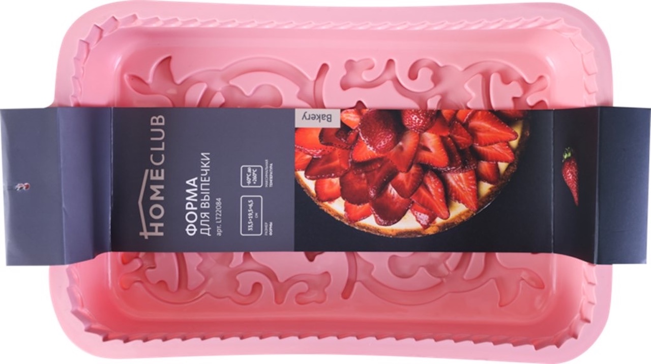 

Форма для выпечки Homeclub Bakery 33,5 x 19,5 x 6 см, Розовый