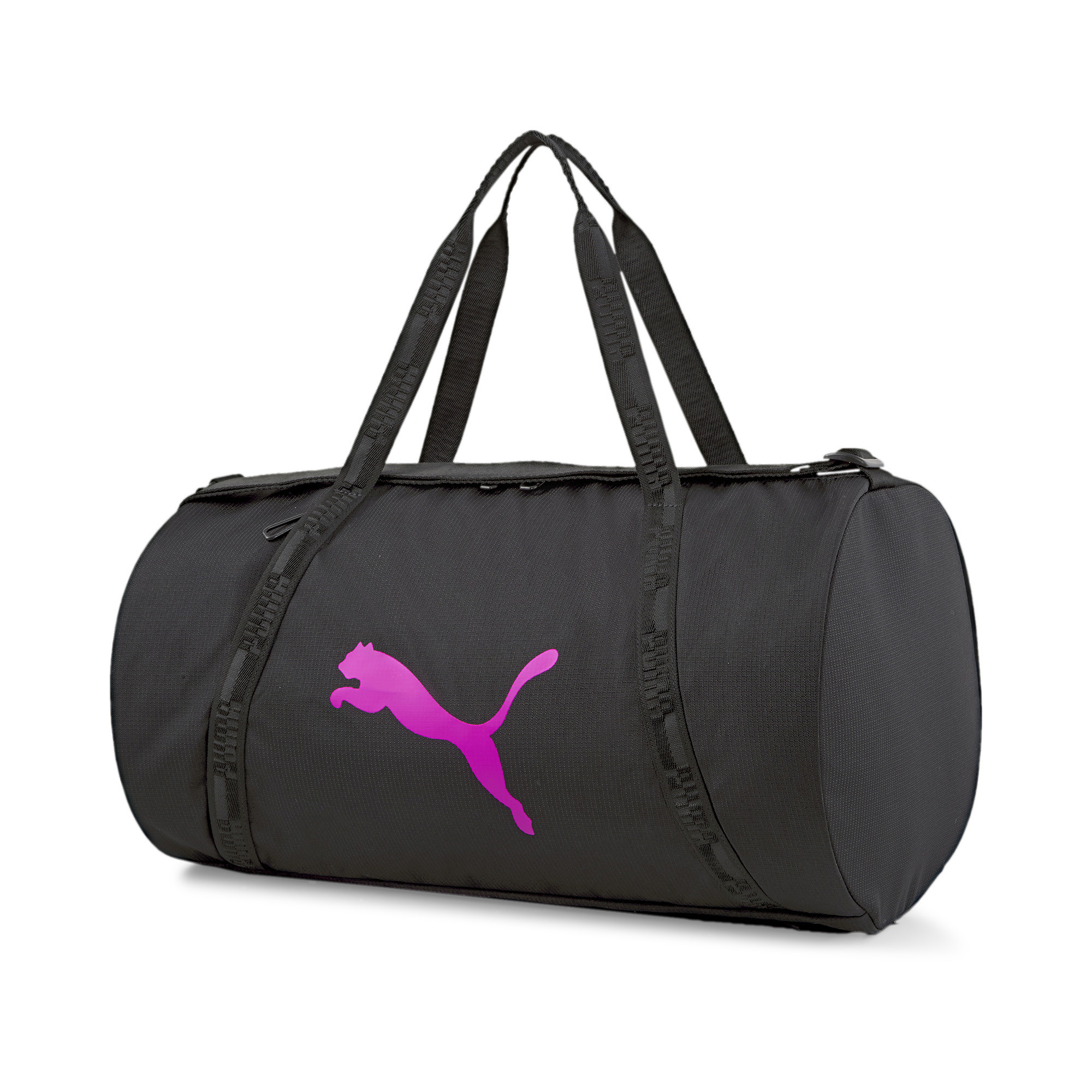 фото Дорожная сумка женская puma at ess barrel bag черная, 27х48х27 см