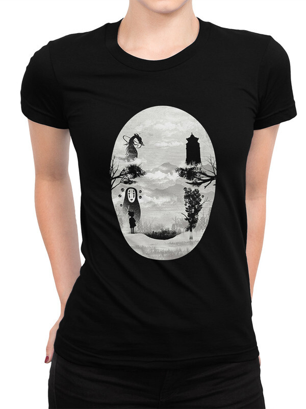 

Футболка женская Dream Shirts Аниме Унесенные Призраками черная L, Аниме Унесенные Призраками