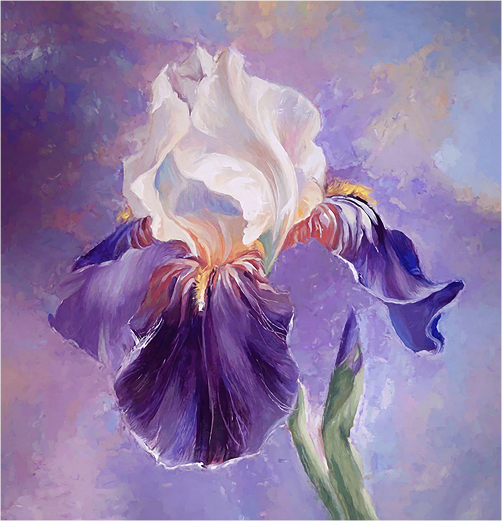 

Картина на холсте с подрамником ХитАрт Фиолетовый ирис 40x41 см, 4556
