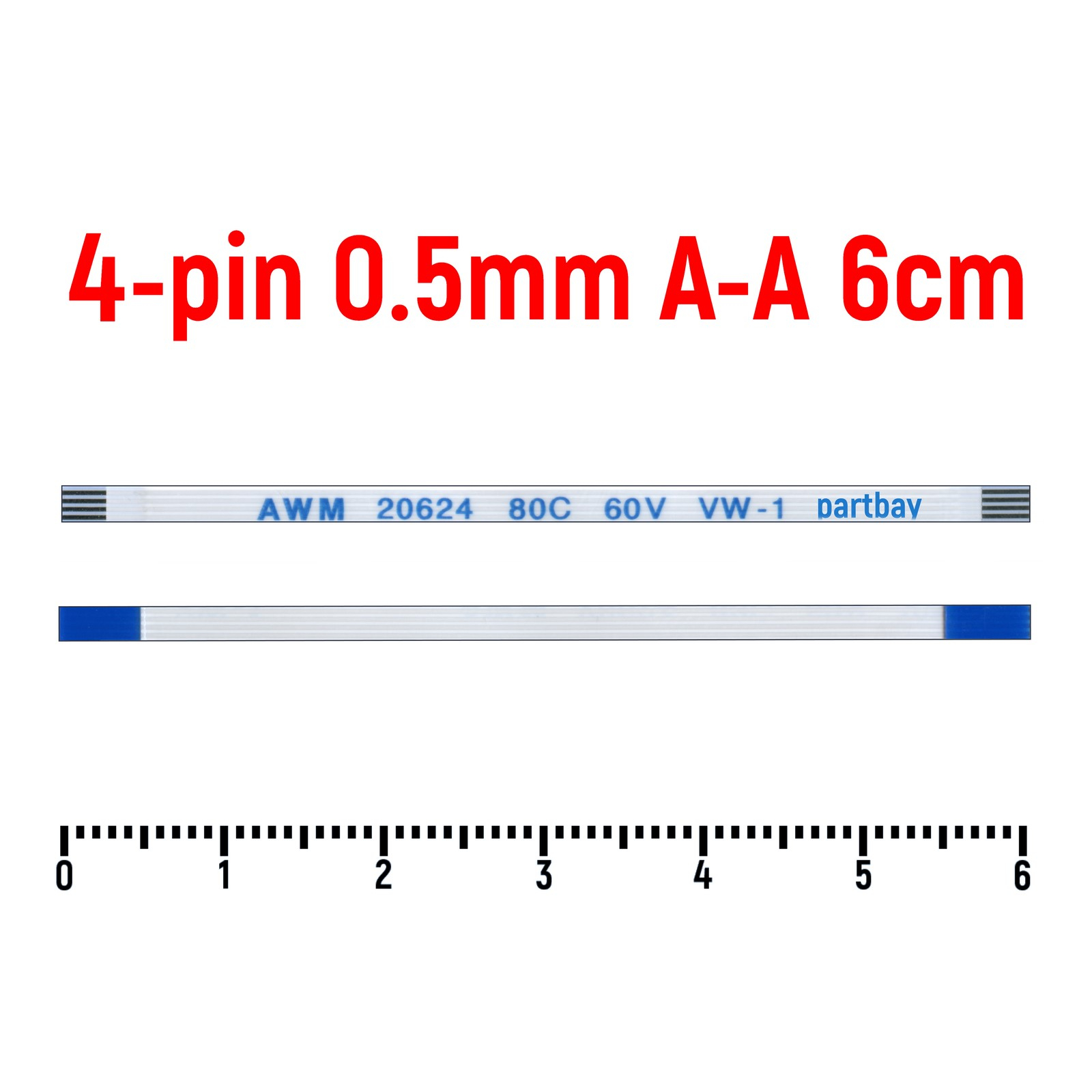 

Шлейф FFC 4-pin Шаг 0.5mm Длина 6cm