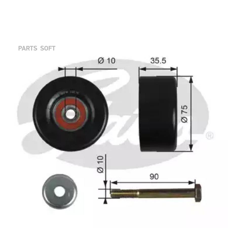 

GATES Ролик ручейкового ремня GATES T36357