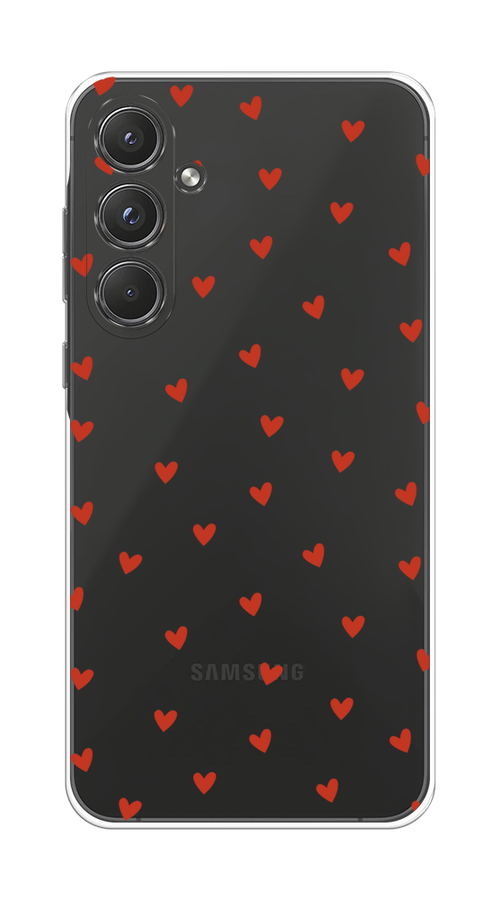 

Чехол на Samsung Galaxy A55 5G "Red hearts", Красный;прозрачный, 2109450-1