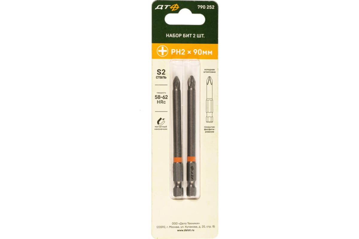 

Биты 1/4'' Ph2  90 Мм 2 Шт. Дело Техники арт. 790252