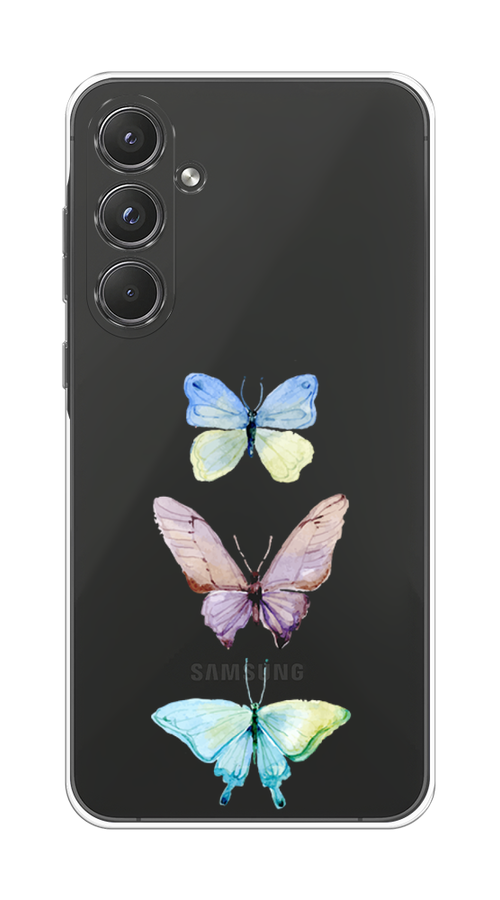 

Чехол на Samsung Galaxy A55 5G "Акварельные бабочки", Бирюзовый;розовый, 2109450-1