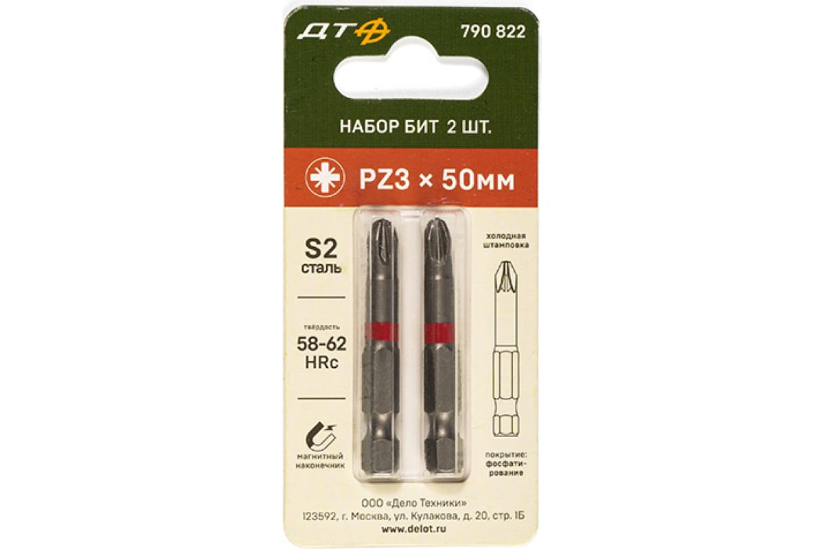

Бита 1/4'' Pz3  50 Мм 2 Шт. Дело Техники арт. 790822