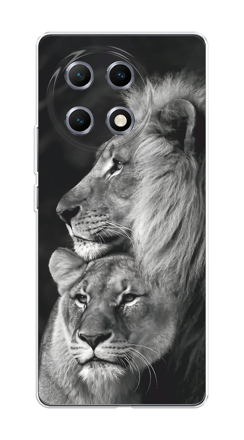 

Чехол на Tecno Camon 30S "Львиная пара", Черный;серый;белый, 309650-1