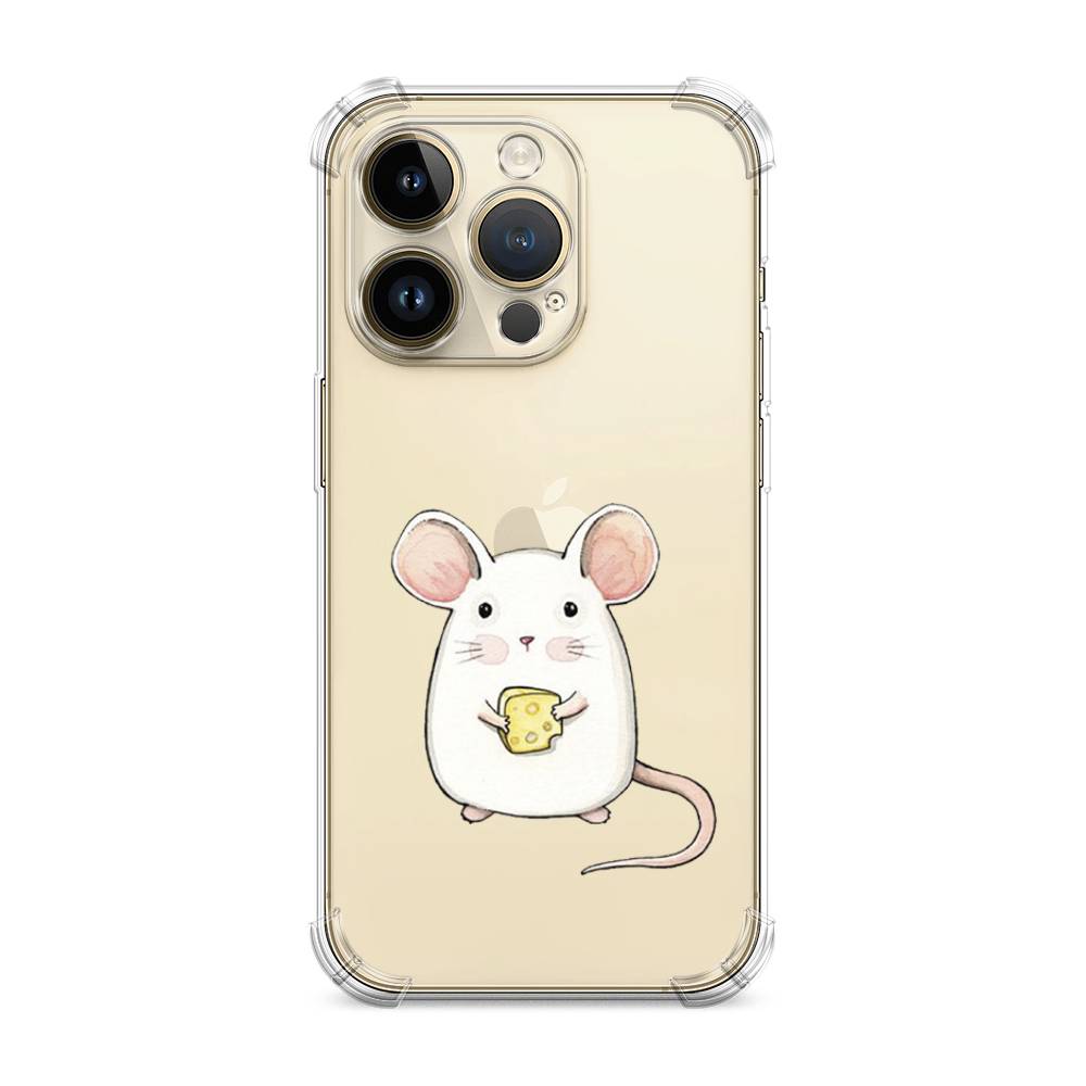 

Чехол Awog на Apple iPhone 14 Pro / Айфон 14 Про "Мышка", Белый;розовый;прозрачный, 15251-1