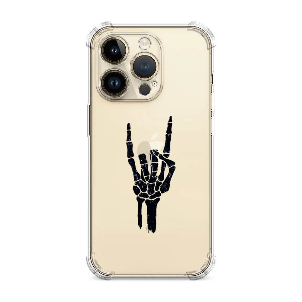 

Чехол Awog на Apple iPhone 14 Pro / Айфон 14 Про "Rock for a skeleton", Черный;прозрачный, 15251-1