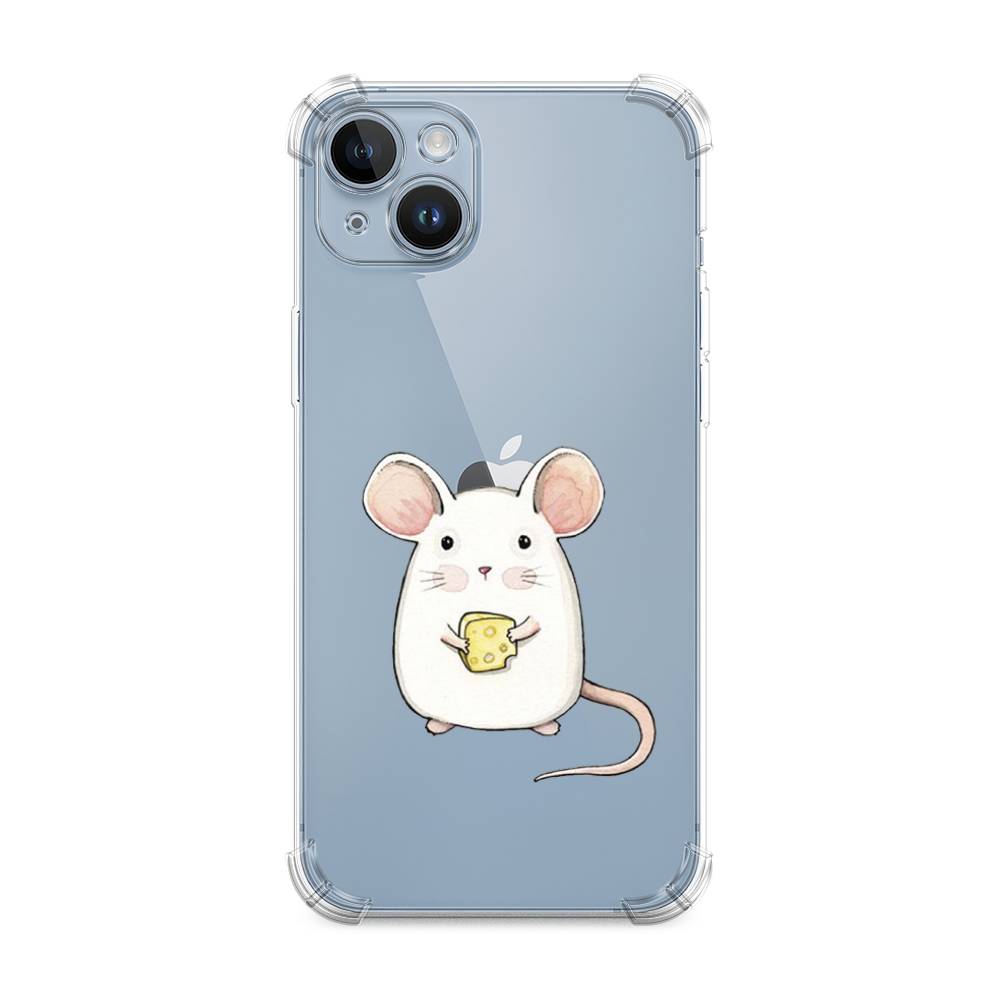 

Чехол Awog на Apple iPhone 14 Plus / Айфон 14 Плюс "Мышка", Белый;розовый;прозрачный, 15351-1