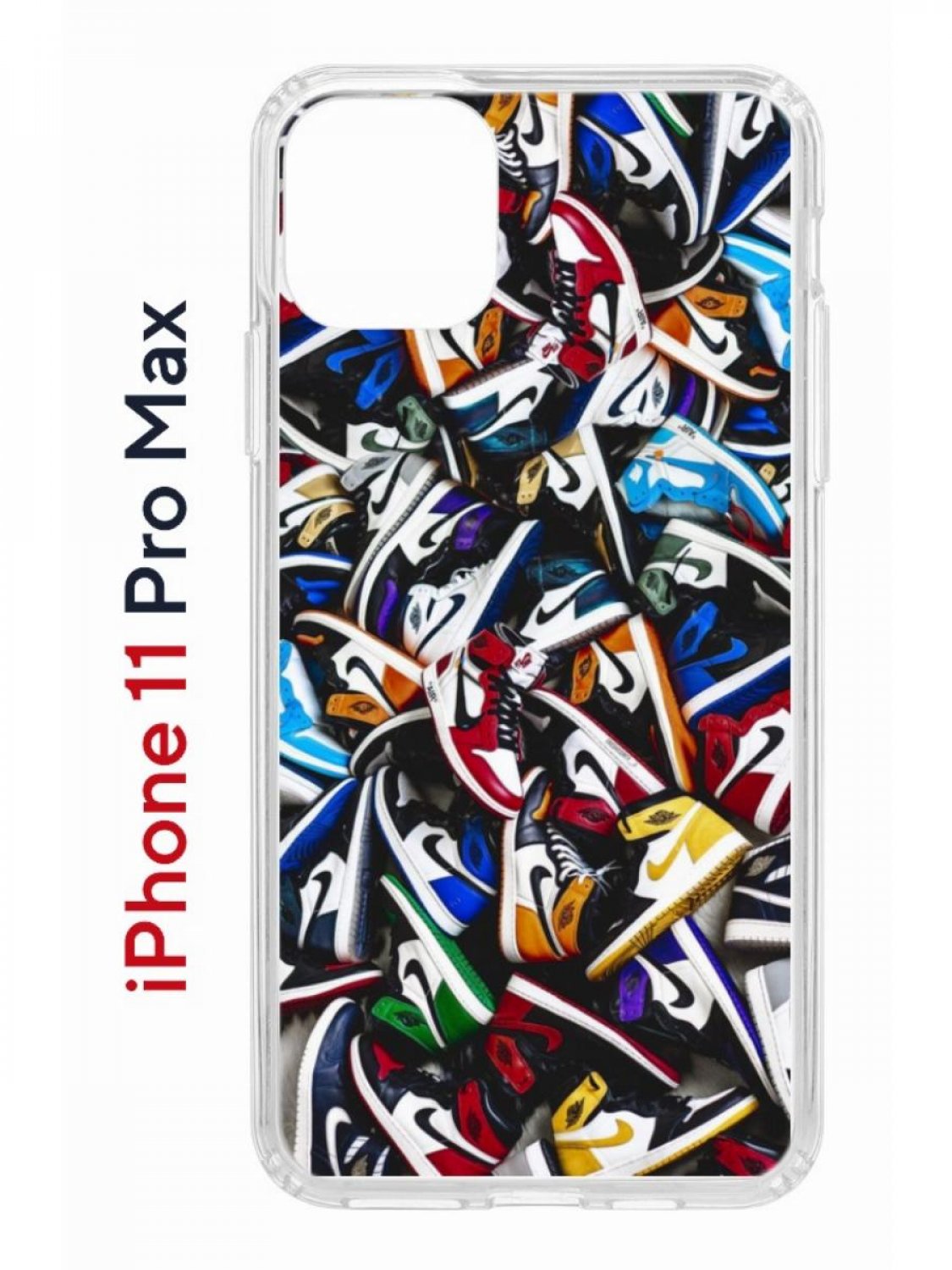 Чехол на iPhone 11 Pro Max Kruche Print Кроссовки Nike Air, бампер с защитой камеры