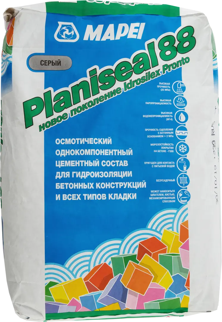 Сухая смесь для гидроизоляции Mapei Planiseal 88 25 кг жен халат ягода малинка сухая роза р 44