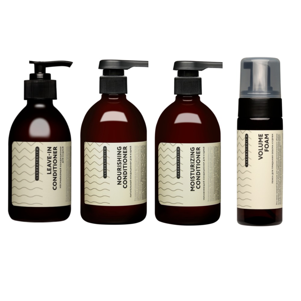 Набор 4 средства для волос Laboratorium Кудрявый Метод planeta organica кондиционер для объёма волос уплотняющий