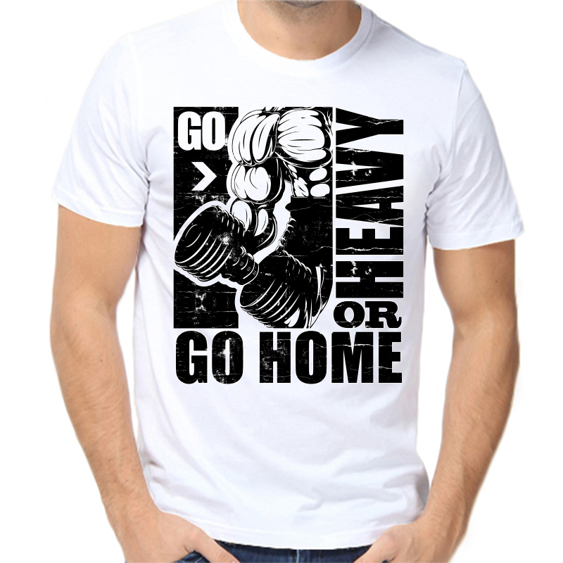 

Футболка мужская белая 64 р-р go home or heavy, Белый, fm_go_home_or_heavy