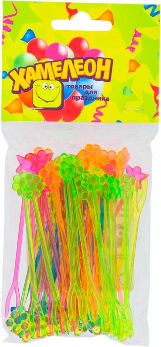 Набор вилочек для канапе Хамелеон Цветы 9 см 48 шт