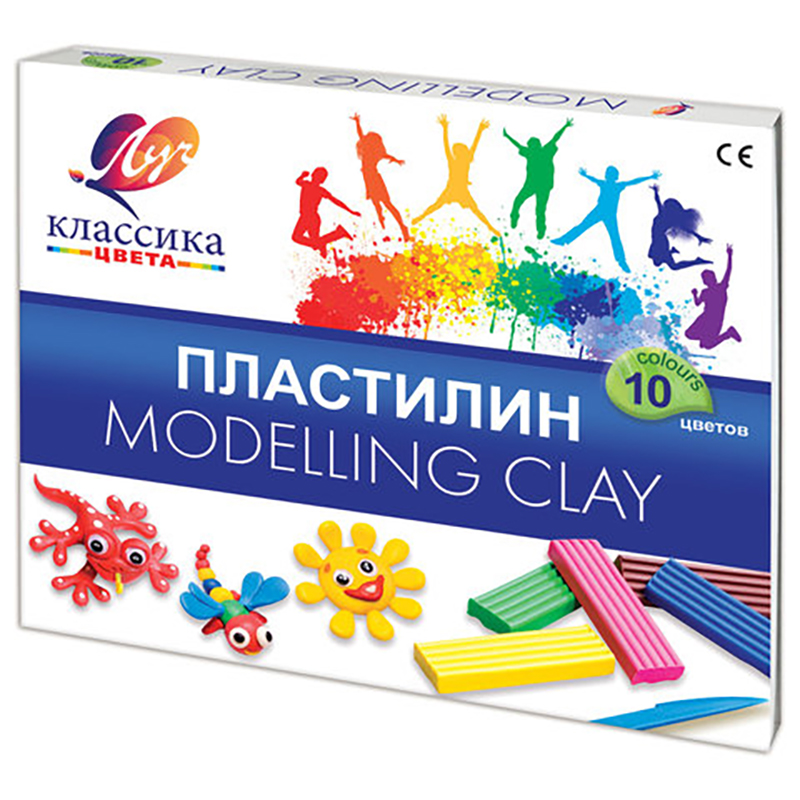 

Пластилин классический ЛУЧ Классика, 10 цв, 200 г, со стеком, картонная упаковка,7С304-08, plasticine-s-76
