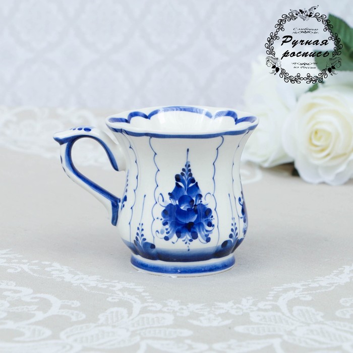 

Кружка "Солнышко", малый, гжель, фарфор, 9х7,5 см