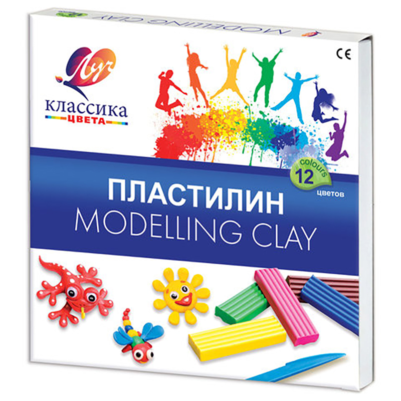 

Пластилин классический ЛУЧ Классика, 12 цветов, 240 г, со стеком, 7С331-08, plasticine-s-77