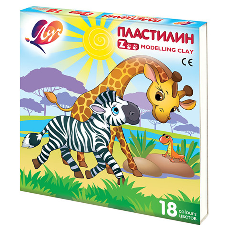 

Пластилин классический ЛУЧ Zoo, 18 цветов, 243 г, картонная коробка, 20С1358-08, plasticine-s-72