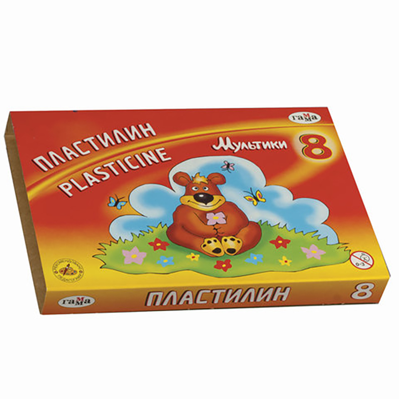 

Пластилин классический ГАММА Мультики, 8 цв, 160 г, со стеком, 280016/281016, plasticine-s-62