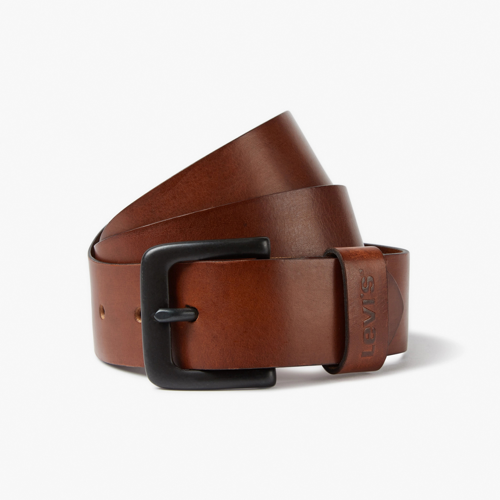 фото Ремень мужской levi's men medium brown belt коричневый, 105 см