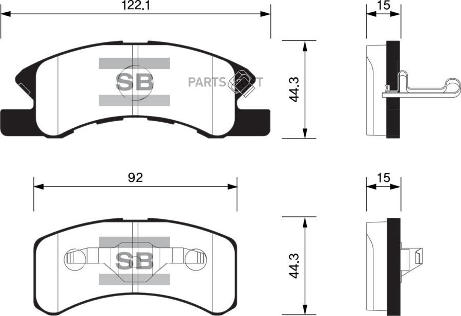 

Тормозные колодки Sangsin brake SP1593, SP1593