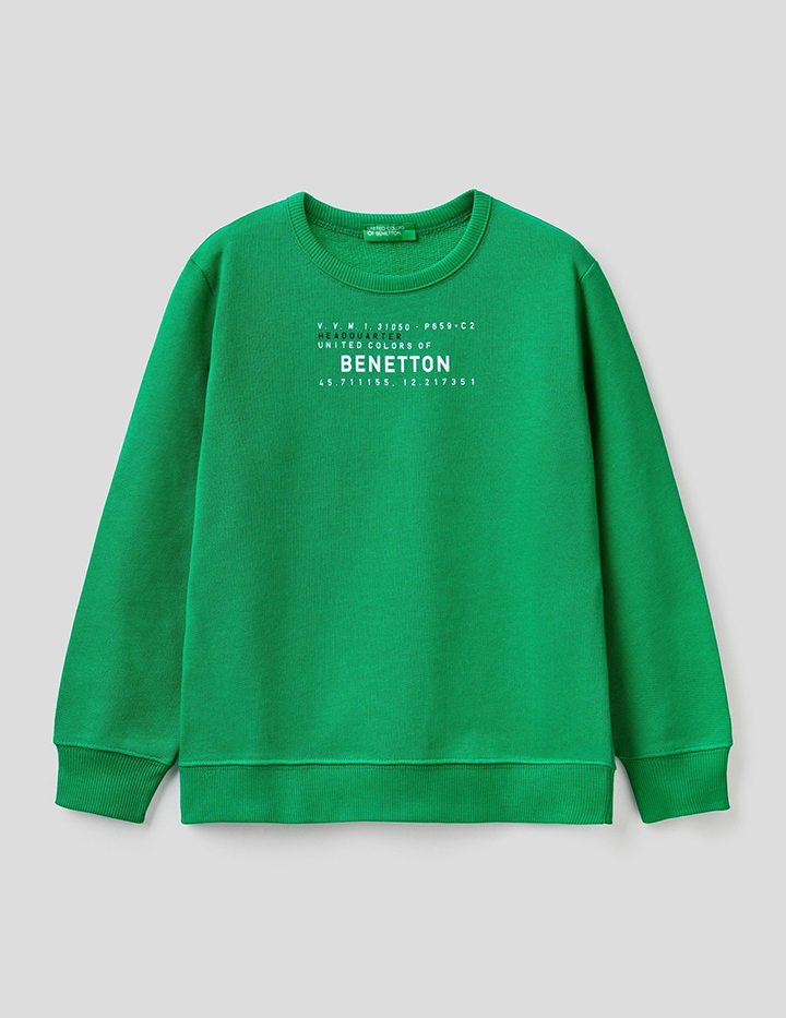 

Свитшот для мальчиков Benetton цв. зеленый р.158, 21A_3J68C15B6