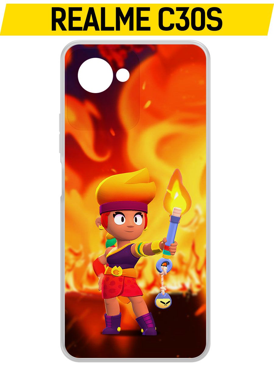 

Чехол-накладка Krutoff Clear Case Brawl Stars-Амбер для Realme C30s, Прозрачный