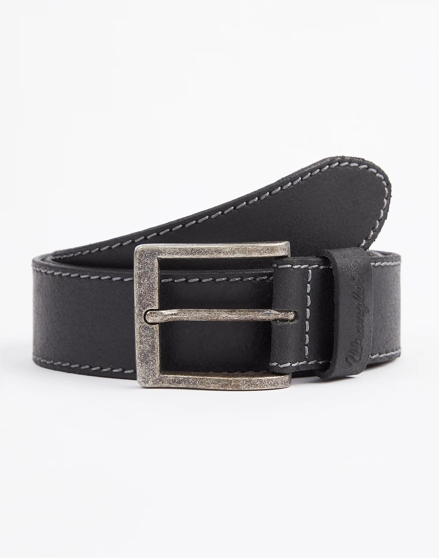 фото Ремень мужской wrangler men stitched belt черный, 105 см