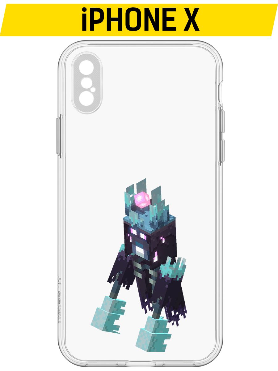 Чехол-накладка Krutoff Clear Case Minecraft-Несчастный Призрак для iPhone X 600015656031 прозрачный