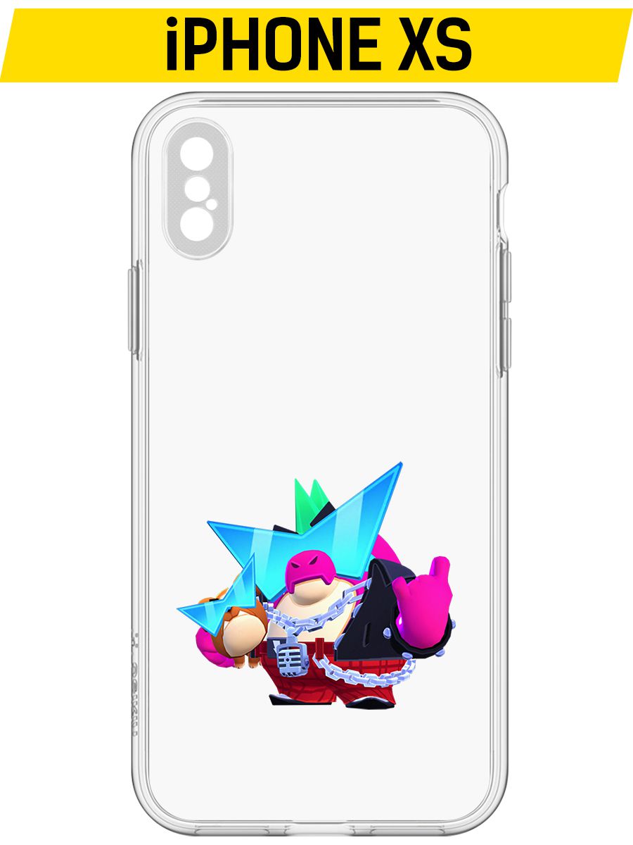 

Чехол-накладка Krutoff Clear Case Brawl Stars-Плохиш Базз для iPhone XS, Прозрачный