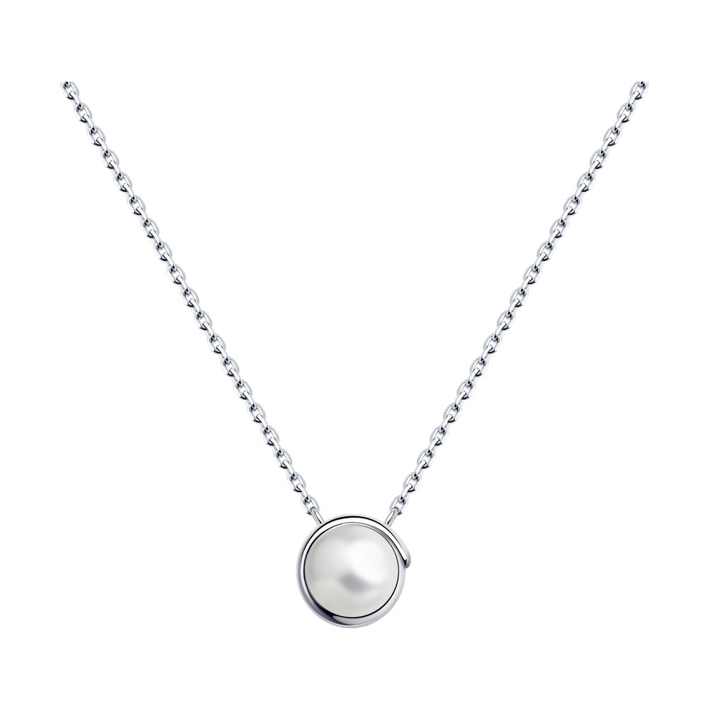 

Колье из серебра р. 38 см SOKOLOV 94070495, жемчуг искусственный, 94070495