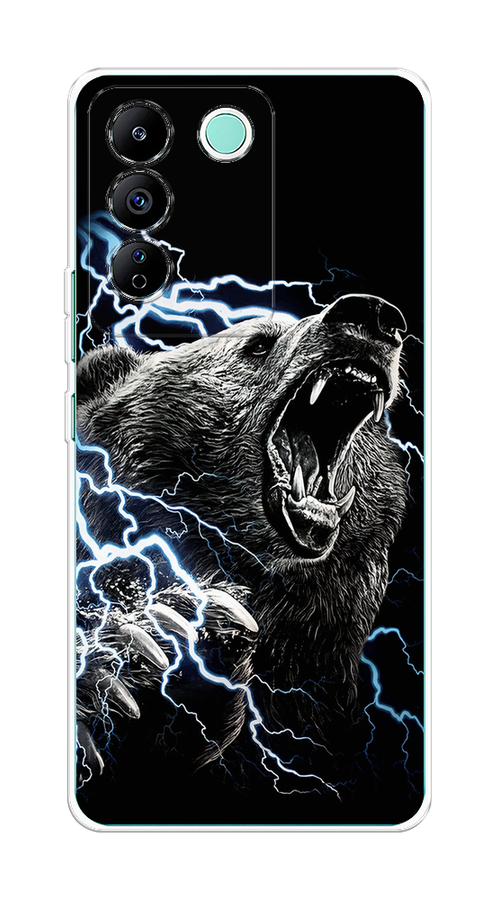 

Чехол на Vivo T2 4G "Гроза и медведь", Черный;серый;серебристый, 269550-1