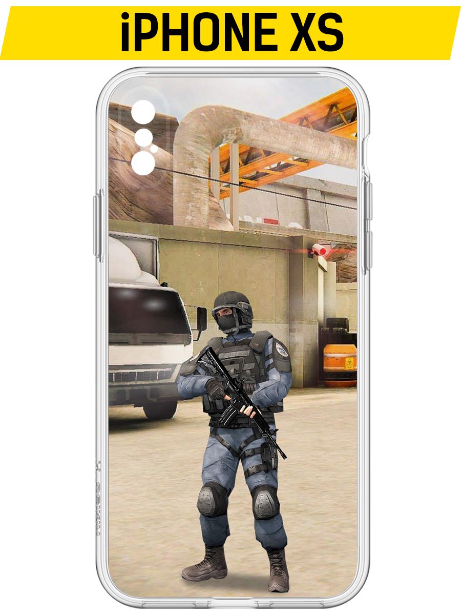 

Чехол-накладка Krutoff Clear Case Cтандофф 2 (Standoff 2) - GIGN для iPhone XS, Прозрачный